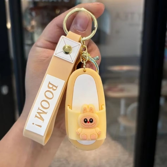 Labubu Yellow Bunny Keychain with Strap - Picture 1 of 3